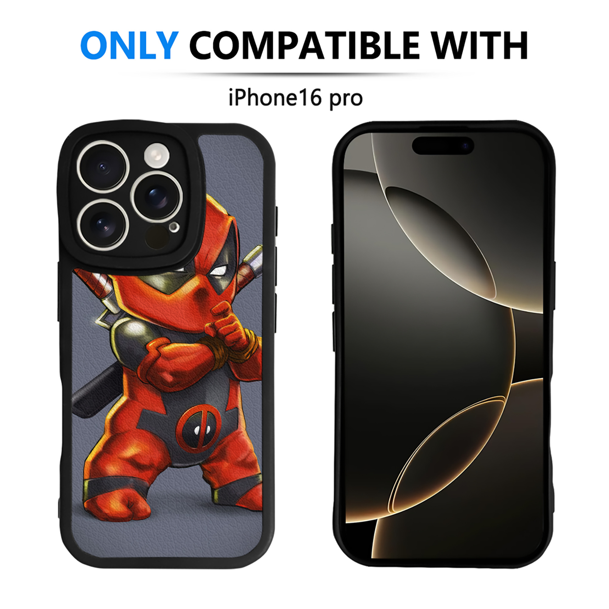 （画像用） Deadpool デッドプール 【iPhone 16シリーズ対応】シリコンスマホケース（レザー調） 材質：シリコン